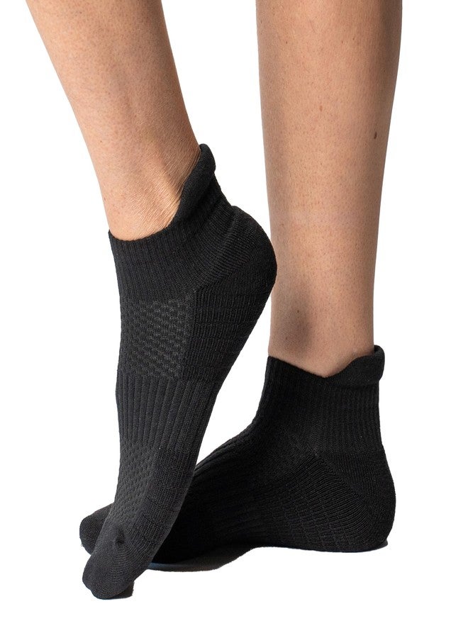 Viasox Ankle Compression Socks for Women & Men, 14 mmHg Support Improves Circulation, Extra Cushioned (US, Alpha, Large, Regular, Regular, Black) - Image 1